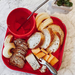 Reusable Party Plates w/ Beverage Holder - Set of 4 - Red - Pages & Parcels