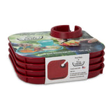 Reusable Party Plates w/ Beverage Holder - Set of 4 - Red - Pages & Parcels