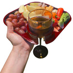 Reusable Party Plates w/ Beverage Holder - Set of 4 - Red - Pages & Parcels