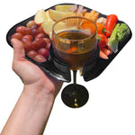 Reusable Party Plates w/ Cup Holder - Set of 4 - Charcoal - Pages & Parcels