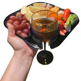 Reusable Party Plates w/ Cup Holder - Set of 4 - Charcoal - Pages & Parcels