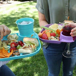 Reusable Party Plates w/ Stemware Holder - Set of 4 - White - Pages & Parcels