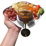 Reusable Party Plates w/ Stemware Holder - Set of 4 - White - Pages & Parcels
