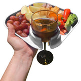 Reusable Party Plates w/ Stemware Holder - Set of 4 - White - Pages & Parcels