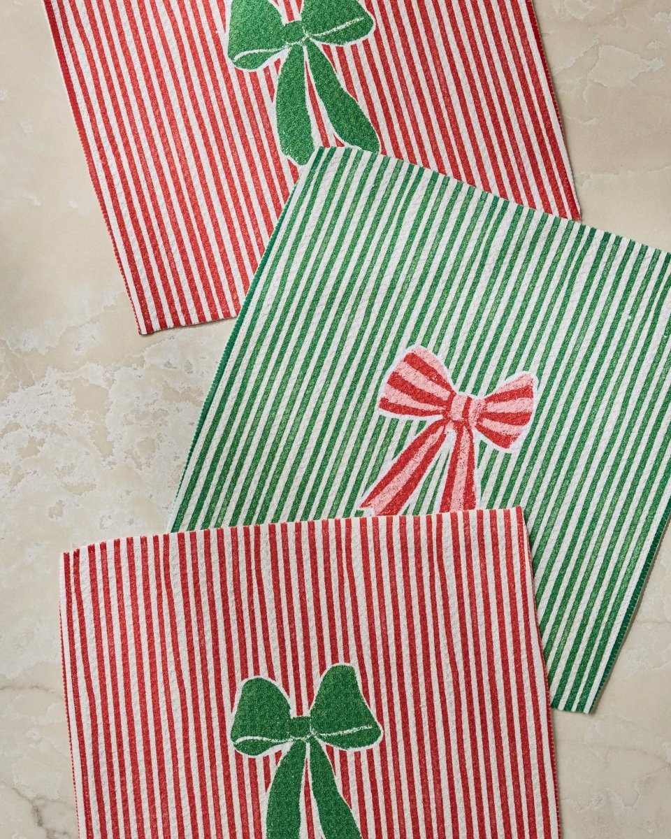 Ribbon Bows Dishcloth Set - Holiday 2026 - Pages & Parcels