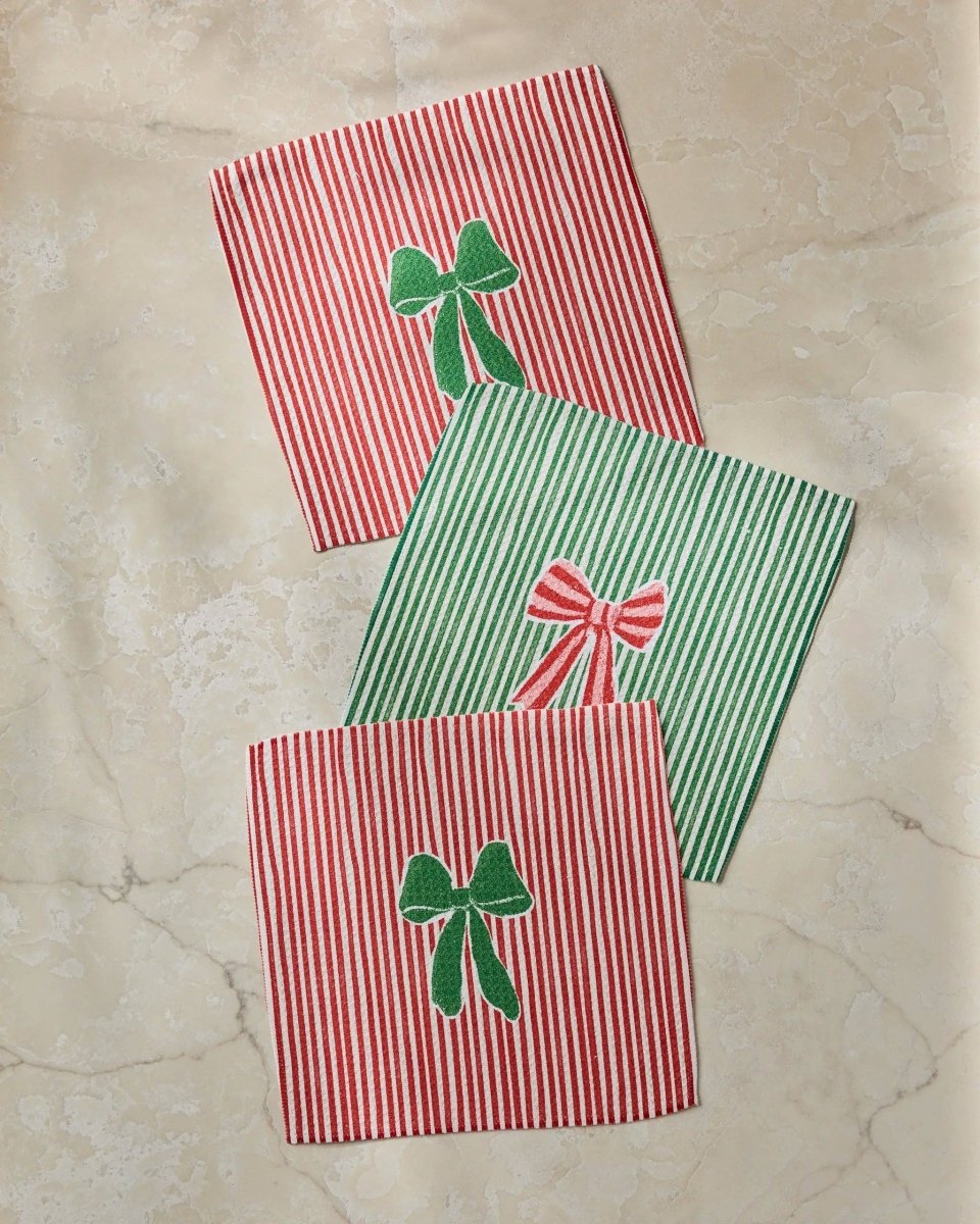 Ribbon Bows Dishcloth Set - Holiday 2026 - Pages & Parcels