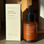 Rowe casa vitamin c face serum on wooden service with white box