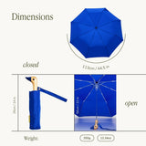 Royal Blue Compact Eco - Friendly Wind Resistant Umbrella - Pages & Parcels