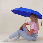 Royal Blue Compact Eco - Friendly Wind Resistant Umbrella - Pages & Parcels