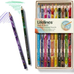 Box of Lifelines Rub & Sniff scented colored pencils with pencils displayed outside the box.