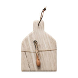 S/2 12"L Marble Cheese/Cutting Board w Knife - Pages & Parcels
