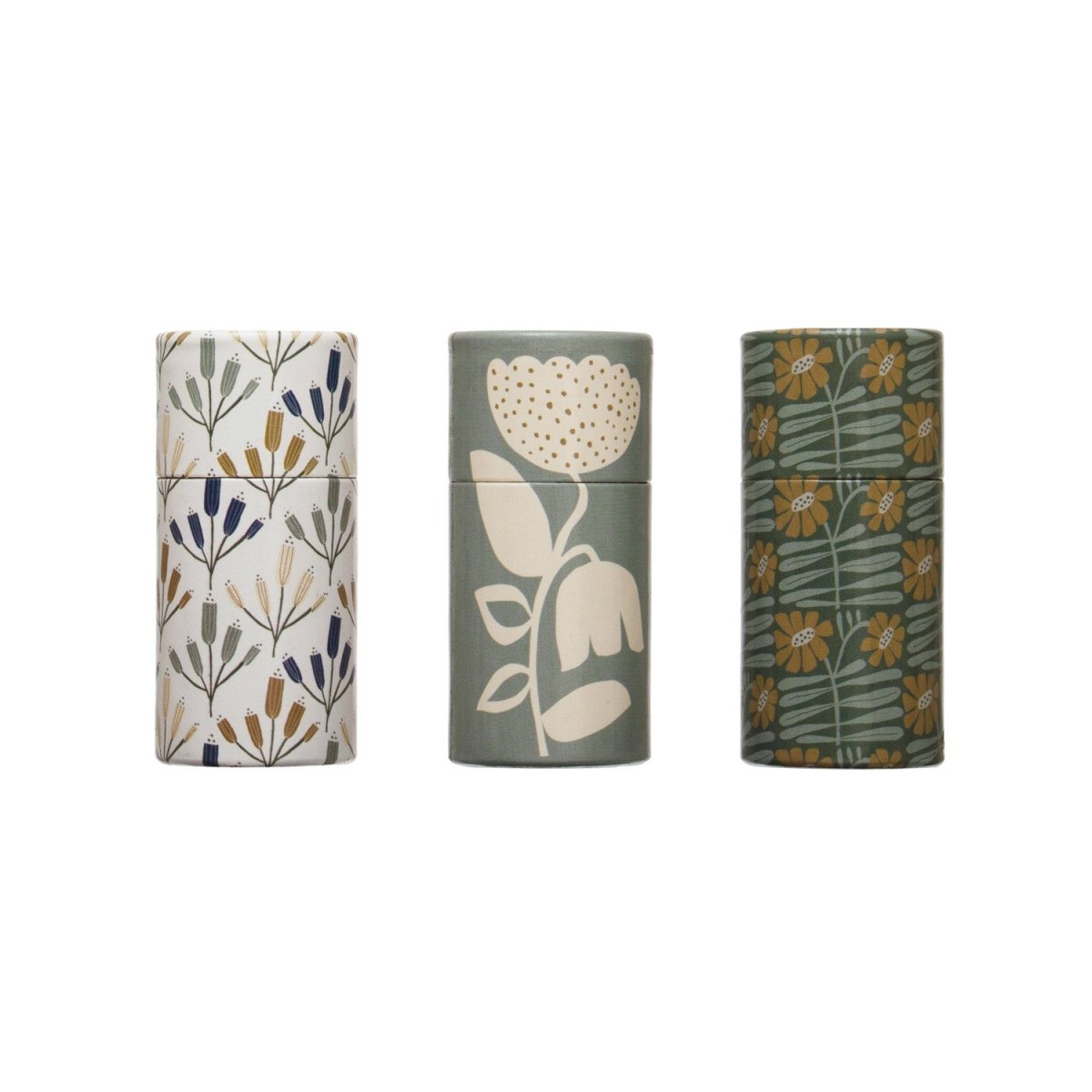 Safety matches in a clear tube matchbox decorated with flowers