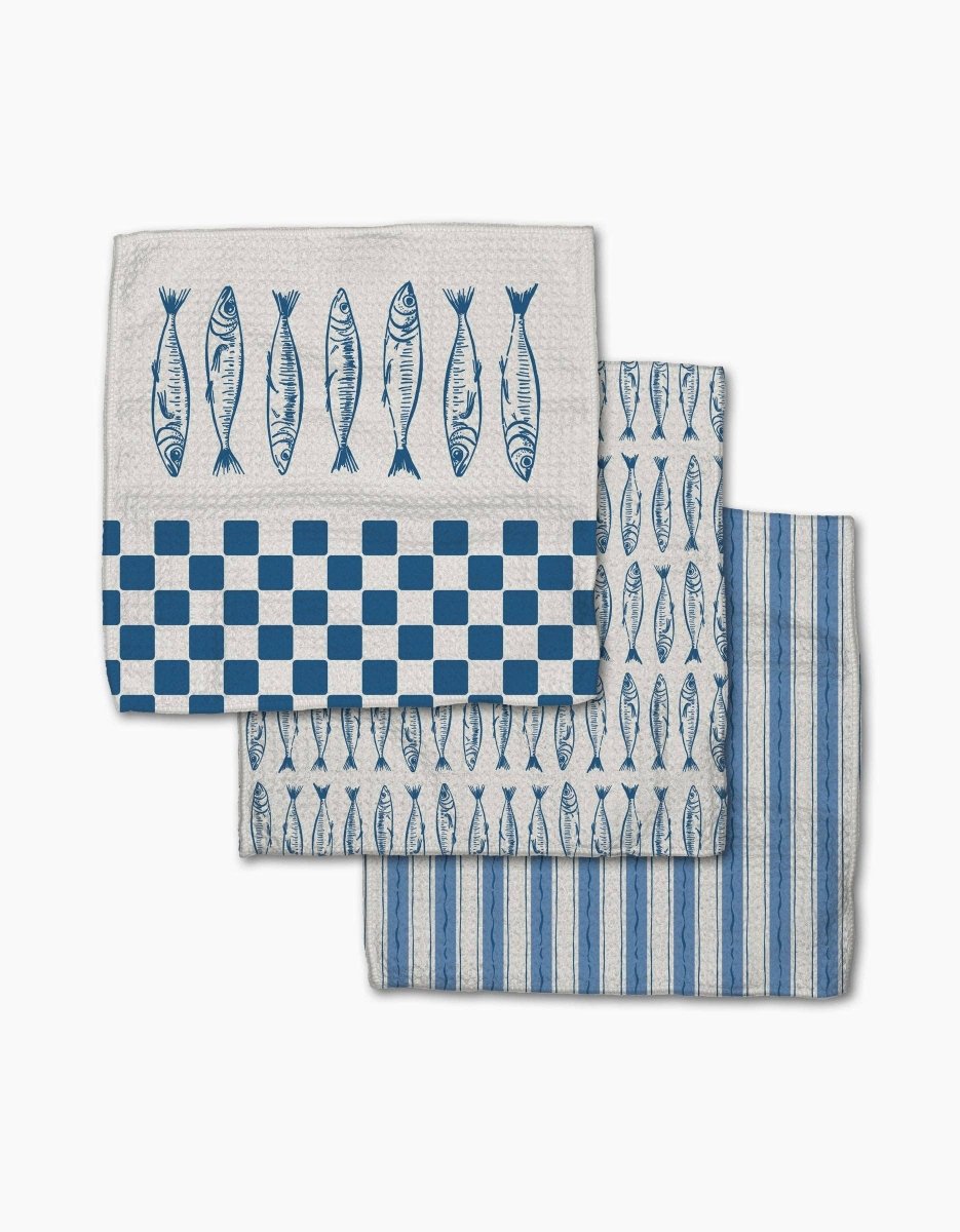 Sardine Check Blue Dishcloth Set - Pages & Parcels