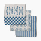 Sardine Check Blue Dishcloth Set - Pages & Parcels