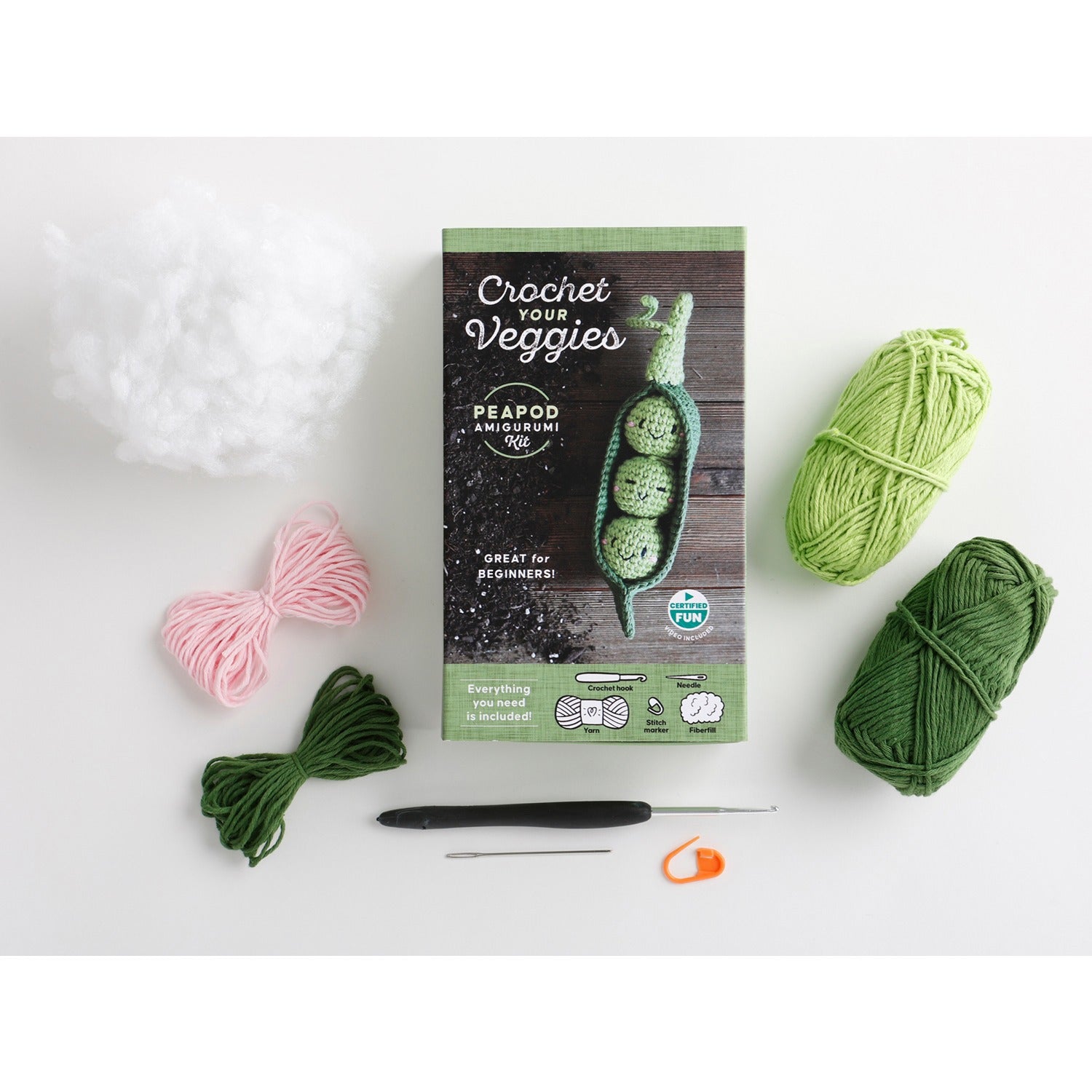 Crochet Your Veggies Amigurumi Kit Peapod: Everyth