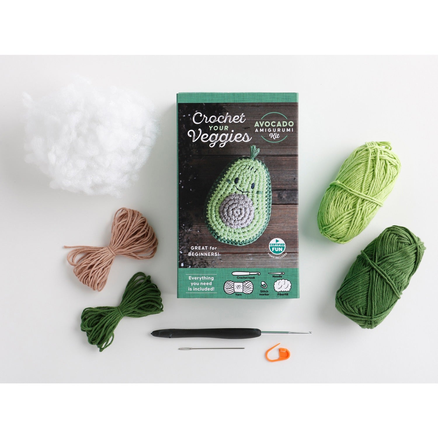 Crochet Your Veggies Amigurumi Kit Avocado: Everyt