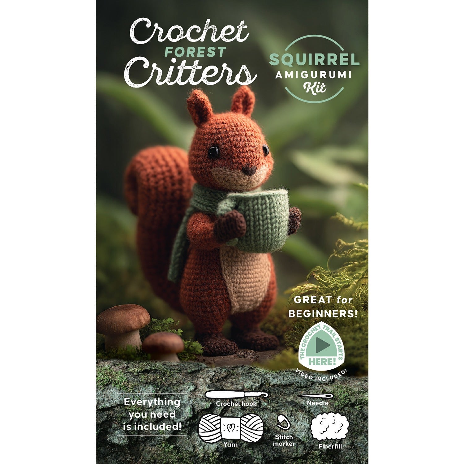 Crochet Forest Critters Amigurumi Kit Squirrel: Ev