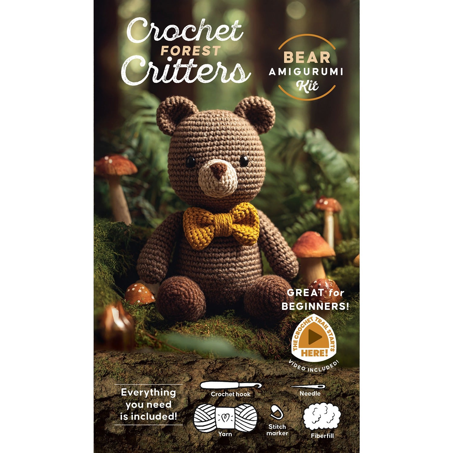 Crochet Forest Critters Amigurumi Kit Bear: Everyt