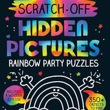 Scratch-Off Hidden Pictures Rainbow Party Puzzles: Over 350 Colorful Objects to Find in this Rainbow Puzzle Book for Kids Ages 6-9 (Highlights Scratch-Off Activity Books) cover image