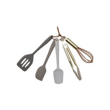 Set of five mini kitchen tools in silicone and metal