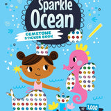 Sparkle Ocean Gemstone Sticker Book (Happy Fox Books) 12 Beautiful Designs of Mermaids and Ocean Animals, 1,200 Stickers, and Perforated Pages, for Kids Ages 6 and Up cover image