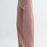 Spice brown stripe wide leg jeans