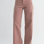 Spice brown stripe wide leg jeans