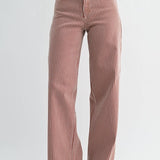 Spice brown stripe wide leg jeans