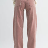 Spice brown stripe wide leg jeans