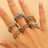 Stackable stainless steel plain band rings