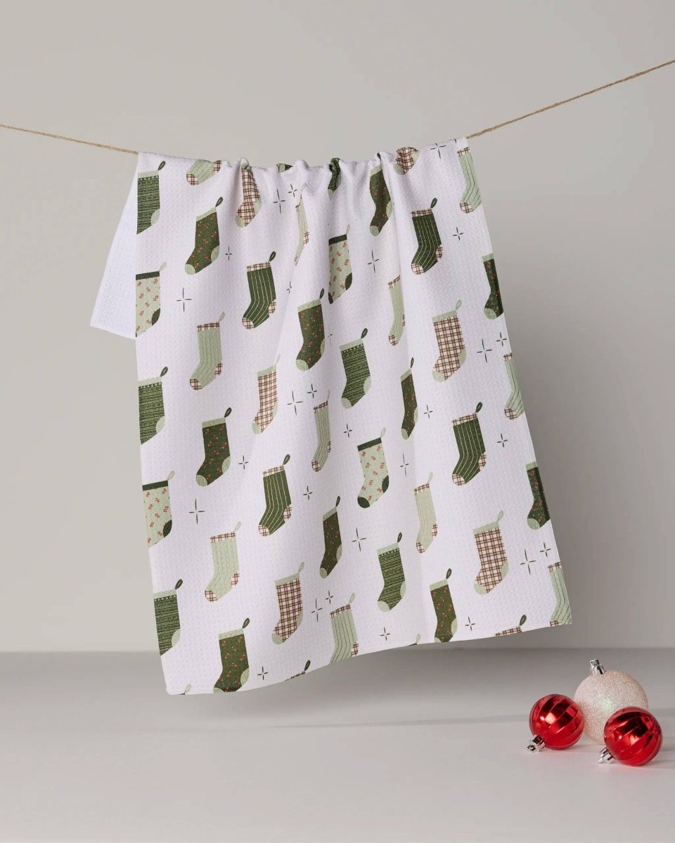 Stocking Medley Tea Towel - Holiday 2026 - Pages & Parcels