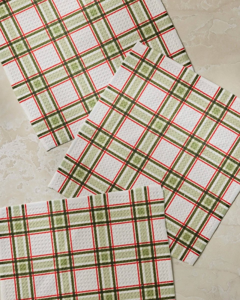 Stocking Plaid Dishcloth Set - Holiday 2026 - Pages & Parcels