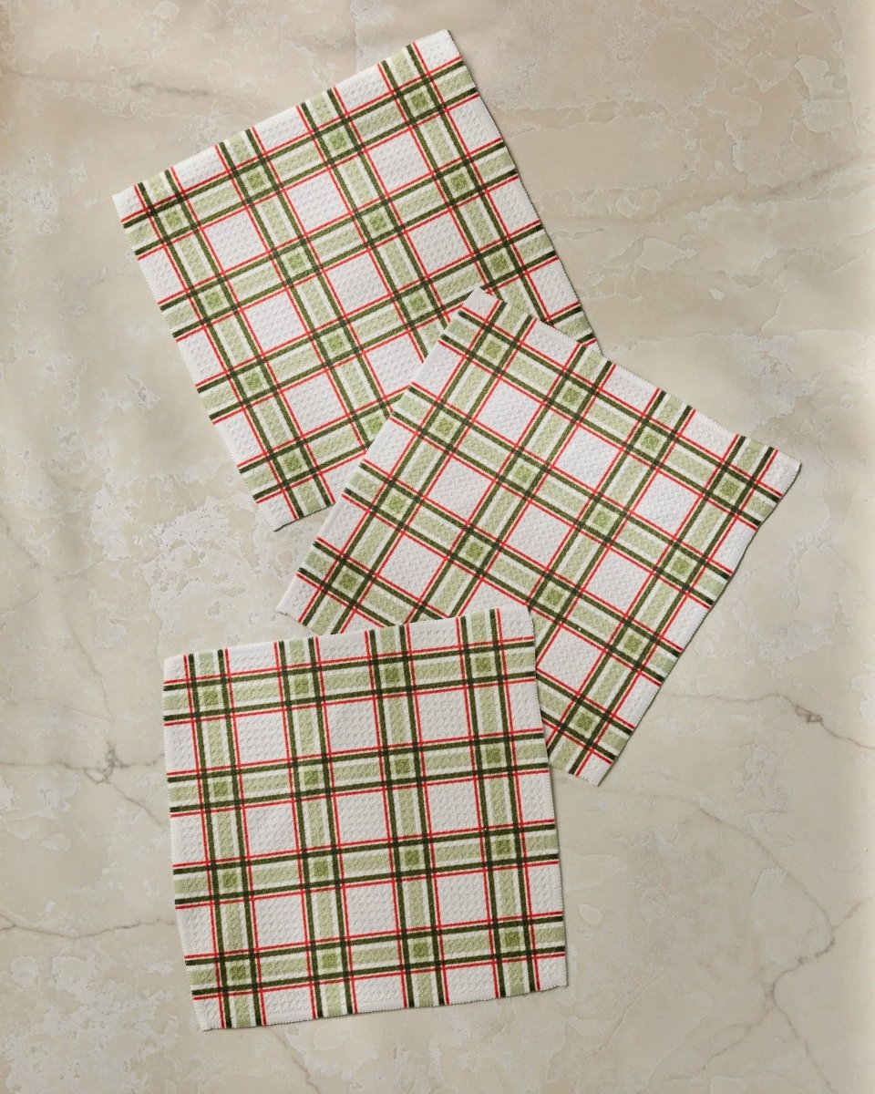 Stocking Plaid Dishcloth Set - Holiday 2026 - Pages & Parcels