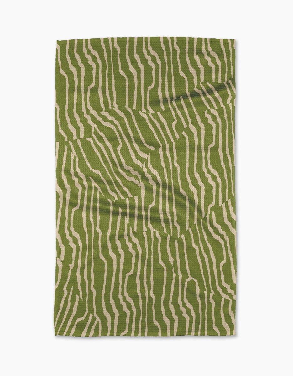 Stripe Funk Grounds Green Tea Towel - Pages & Parcels