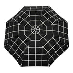 Stylish Black Grid Compact Eco - friendly Duck Umbrella - Pages & Parcels