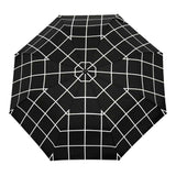 Stylish Black Grid Compact Eco - friendly Duck Umbrella - Pages & Parcels