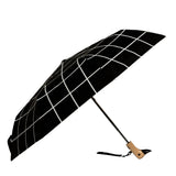Stylish Black Grid Compact Eco - friendly Duck Umbrella - Pages & Parcels