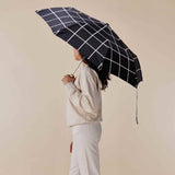 Stylish Black Grid Compact Eco - friendly Duck Umbrella - Pages & Parcels