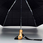 Stylish Black Grid Compact Eco - friendly Duck Umbrella - Pages & Parcels