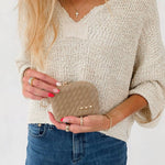 Chocolate faux suede card wallet