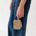 Chocolate faux suede card wallet