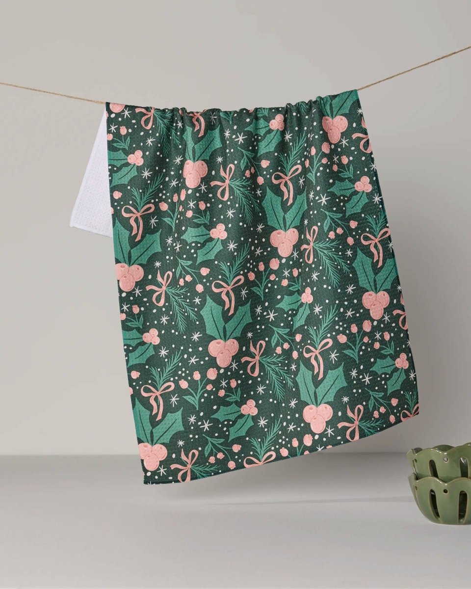 Sugarplum Florals Tea Towel - Holiday 2026 - Pages & Parcels
