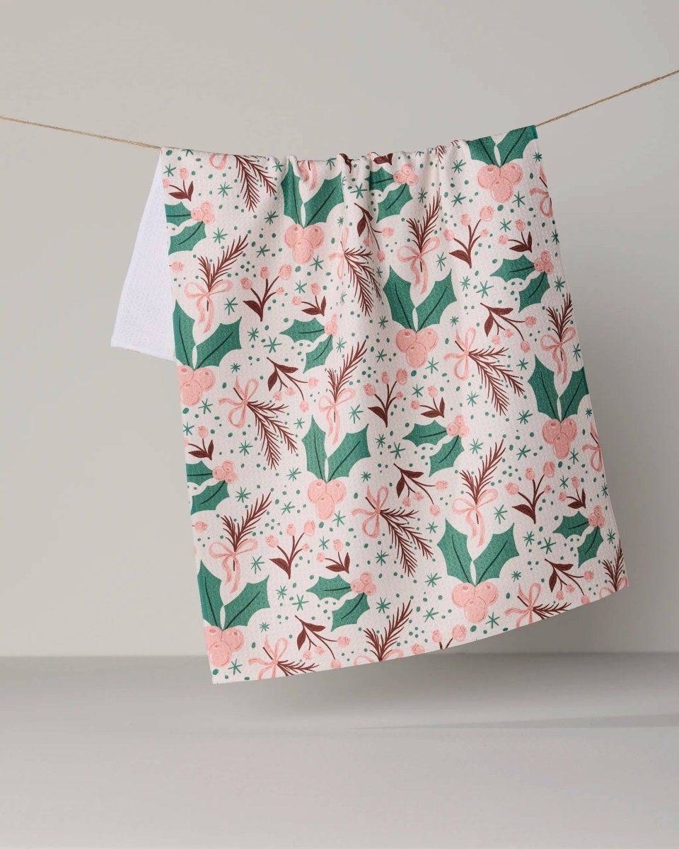 Sugarplum Florals Tea Towel - Holiday 2026 - Pages & Parcels
