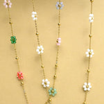 Summer Multi Beaded Flower Charm Necklace - Pages & Parcels