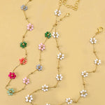 Summer Multi Beaded Flower Charm Necklace - Pages & Parcels