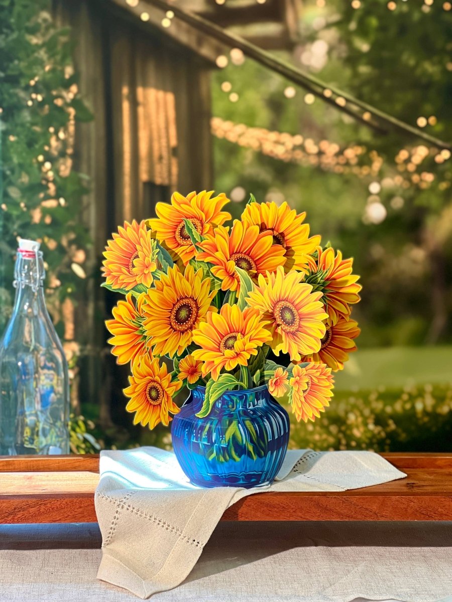 Sunflower (Updated Vase) (8 Pop - up Greeting Cards) - Pages & Parcels