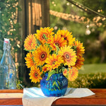 Sunflower (Updated Vase) (8 Pop - up Greeting Cards) - Pages & Parcels