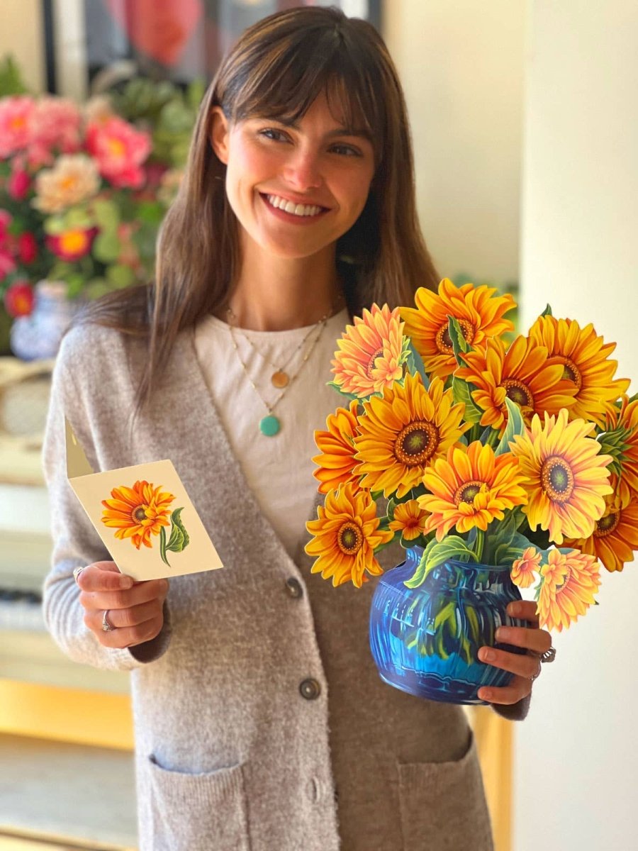 Sunflower (Updated Vase) (8 Pop - up Greeting Cards) - Pages & Parcels