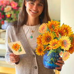 Sunflower (Updated Vase) (8 Pop - up Greeting Cards) - Pages & Parcels