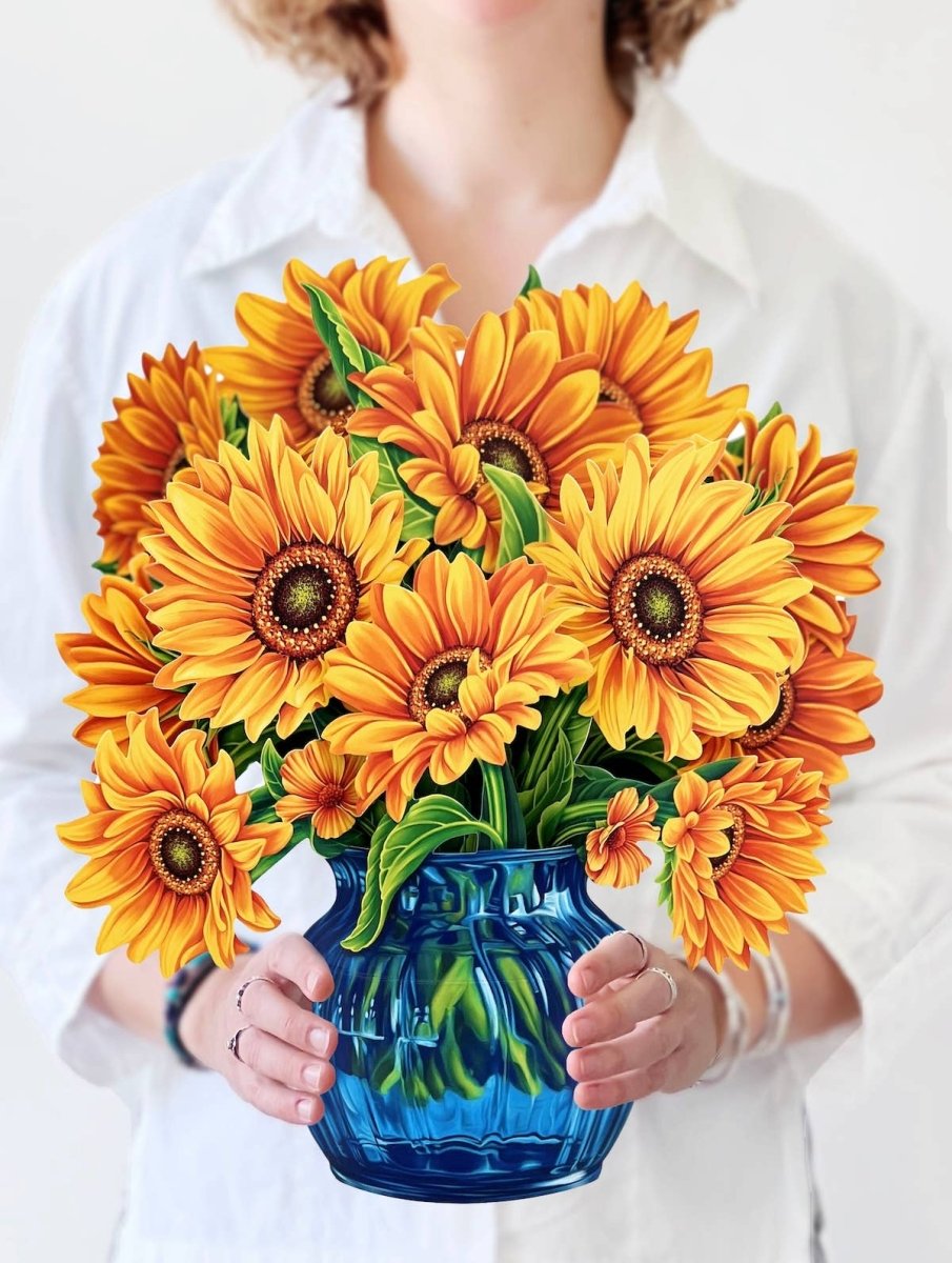 Sunflower (Updated Vase) (8 Pop - up Greeting Cards) - Pages & Parcels